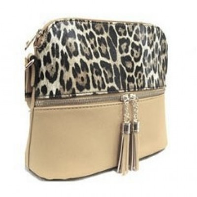 HY5245-CREAM LEOPARD VEGAN LEATHER CROSSBODY BAG